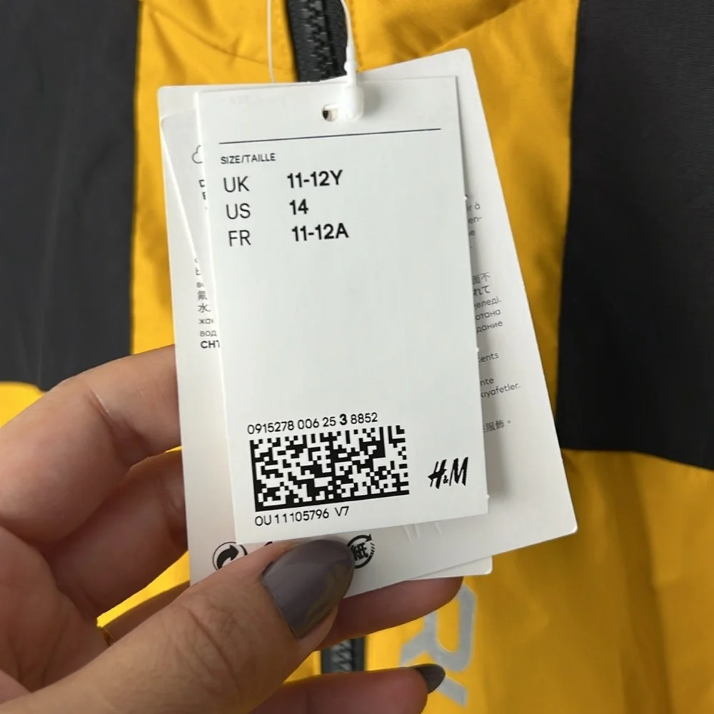 H&M WATER-REPELLENT SHELL JACKET yellow 14